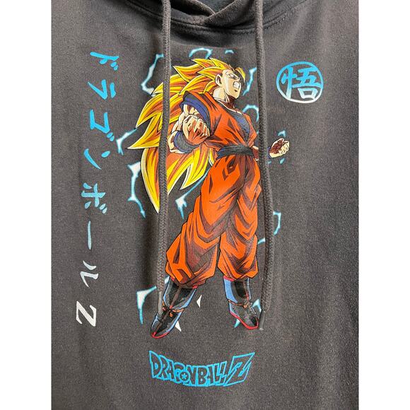 DragonballZ Grunge Sweatshirt Fleece Pullover Hoodie Distressed Thrashed Medium - Picture 4 of 4